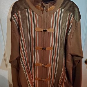 New men's silver silk sweater size 4xl